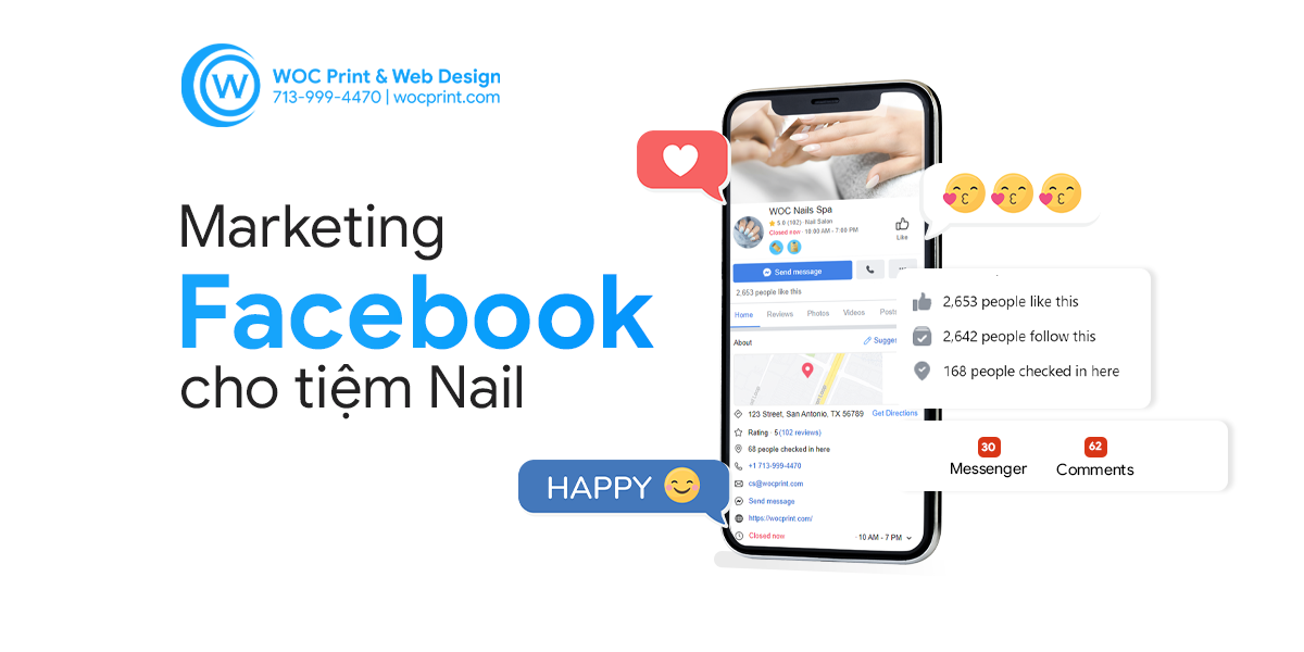 Marketing quảng cáo Facebook cho tiệm Nail