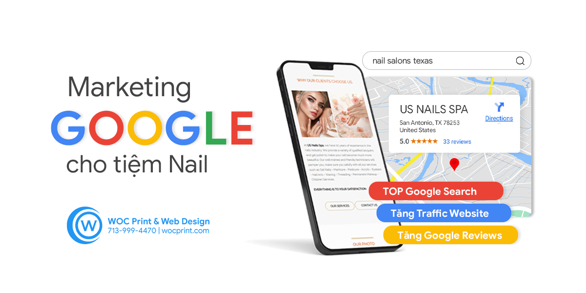 Marketing quảng cáo Google cho tiệm Nail